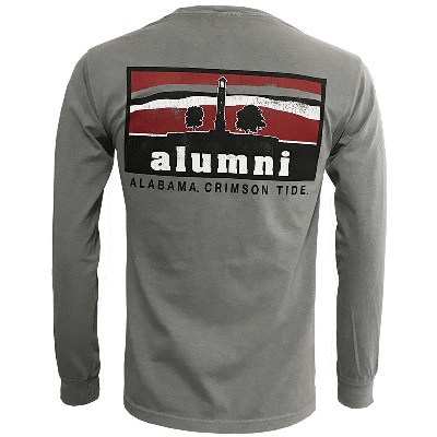 Alabama Crimson Tide T-Shirt - Summit Sportswear - Alumni - Long Sleeve - Grey