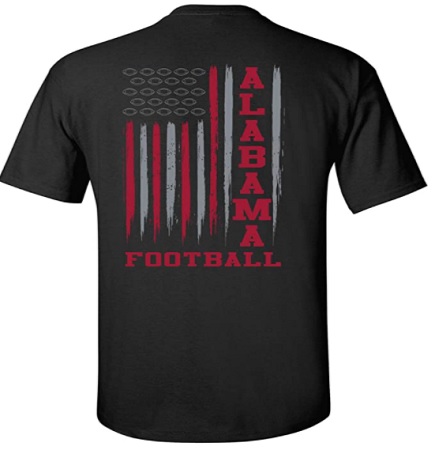 Alabama Crimson Tide T-Shirt - Football - Football - USA Flag - Black