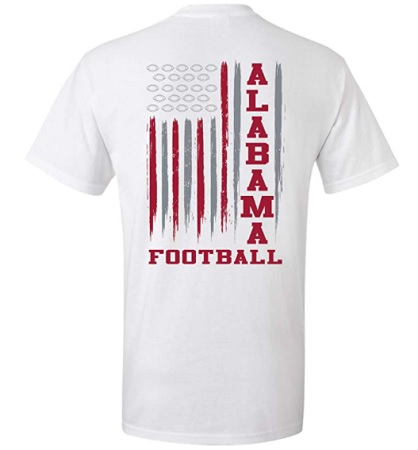 Alabama Crimson Tide T-Shirt - Football - Football - USA Flag - White