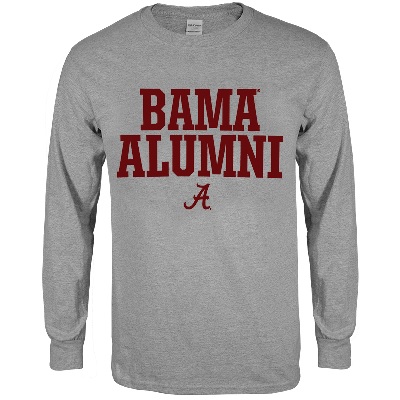 Alabama Crimson Tide T-Shirt - Weezabi - Bama Alumni - Long Sleeve - Grey