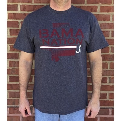 Alabama Crimson Tide T-Shirt - Bama Nation - State - Grey