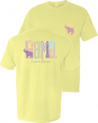 Alabama Crimson Tide T-Shirt - Ladies - Bama Tuscaloosa - Comfort Colors - Yellow