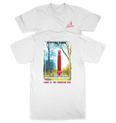 Alabama Crimson Tide T-Shirt - New World Graphics - Everything Is More Beautiful In Tuscaloosa Home Of The - White