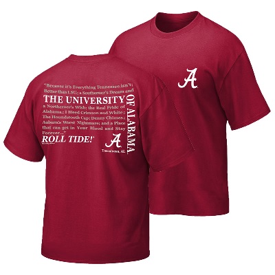 Alabama Crimson Tide T-Shirt - New World Graphics - University of Alabama Roll Tide - Crimson