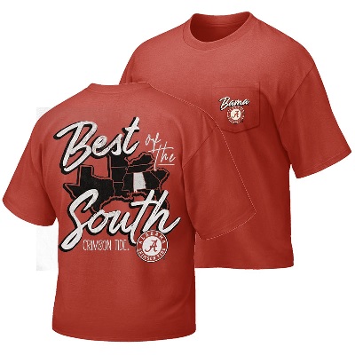 Alabama Crimson Tide T-Shirt - Image One - Best Of The South - State - Pocket - Crimson