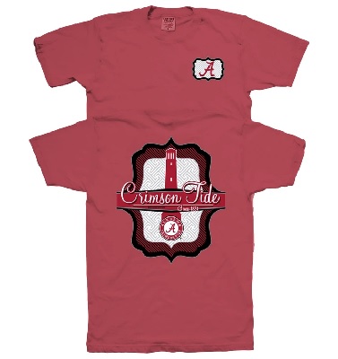 Alabama Crimson Tide T-Shirt - New World Graphics - Ladies - Comfort Colors - Crimson