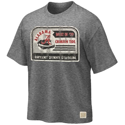 Alabama Crimson Tide T-Shirt - Original Retro Brand - Built In 29 Bryant Denny Stadium - Football - Stadium - Grey
