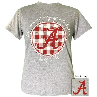 Alabama Crimson Tide T-Shirt - Girlie Girl Originals - Ladies - University of Alabama Roll Tide - Grey