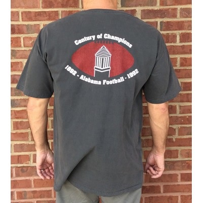 Alabama Crimson Tide T-Shirt - Century Of Champions 1992 Football - Football - Vintage Logo - Pocket - Comfort Colors - Grey
