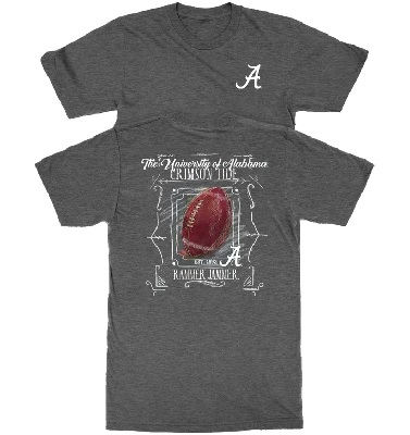 Alabama Crimson Tide T-Shirt - New World Graphics - University of Alabama Rammer Jammer - Football - Grey