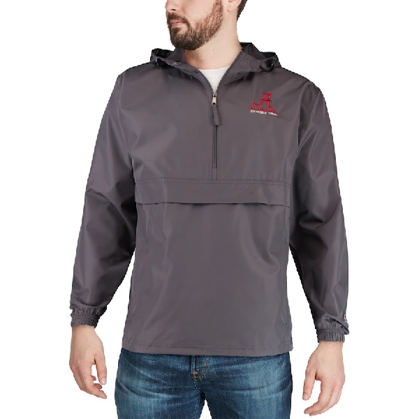 Alabama Crimson Tide Champion Half Zip Packable Jacket Graphite