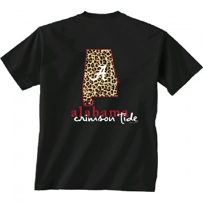 Alabama Crimson Tide T-Shirt - New World Graphics - Ladies - State - Black