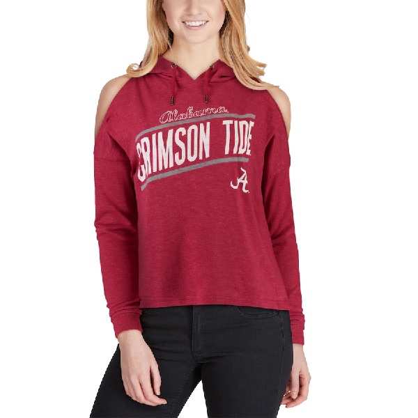 Alabama Crimson Tide Colosseum Womens Cantilever Cold Shoulder Pullover Hoodie