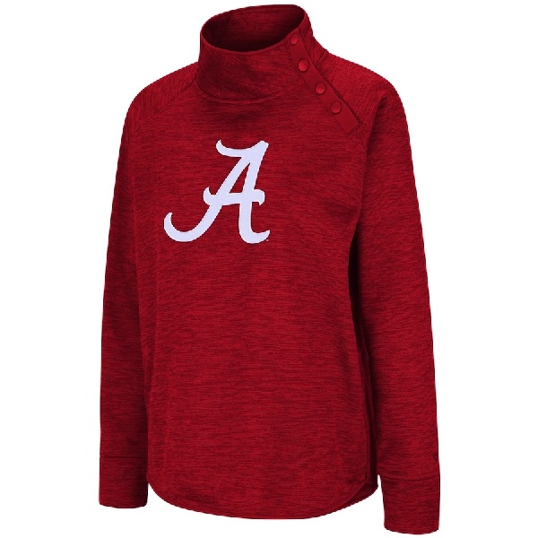 Alabama Crimson Tide Colosseum Womens Marled Side Snap Raglan Pullover Jacket