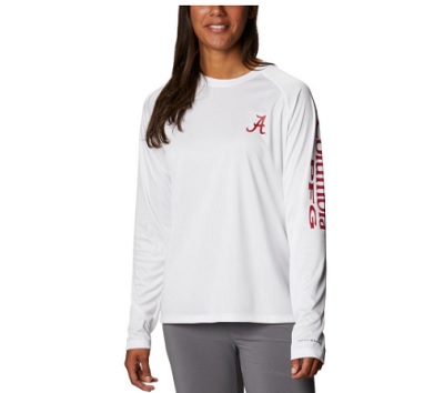 Alabama Crimson Tide T-Shirt - Columbia - Ladies - Columbia PFG - Long Sleeve - White