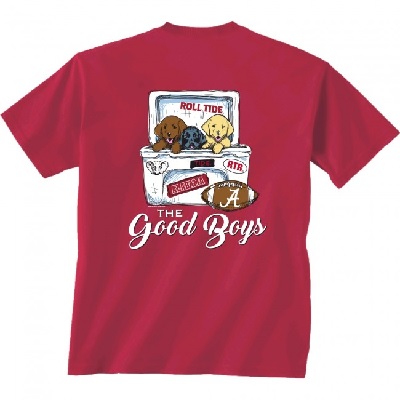 Alabama Crimson Tide T-Shirt - Dog Puppies - The Good Boys - Football - Crimson