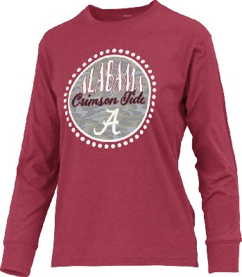 Alabama Crimson Tide T-Shirt - Pressbox - Ladies - Long Sleeve - Crimson