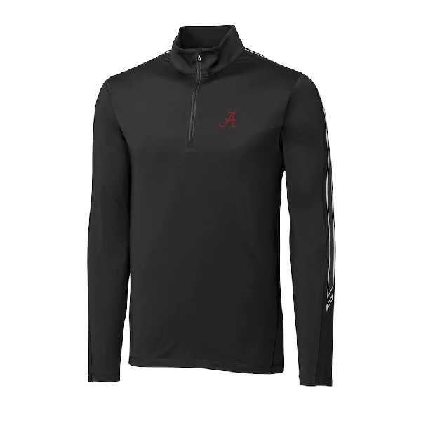 Alabama Crimson Tide Cutter & Buck DryTec Pennant Sport Half Zip Pullover Jacket Black