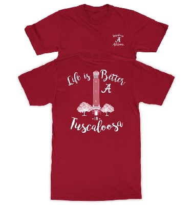 Alabama Crimson Tide T-Shirt - New World Graphics - Life Is Better In Tuscaloosa - Crimson