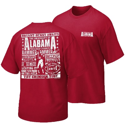 Alabama Crimson Tide T-Shirt - New World Graphics - Bryant Denny Awaits Rammer Jammer - Crimson