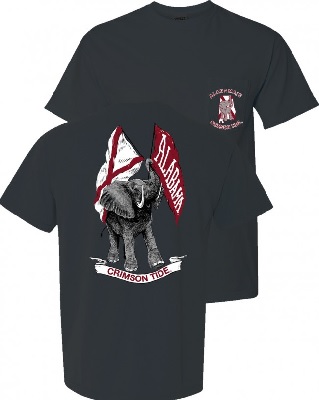Alabama Crimson Tide T-Shirt - Pocket - Comfort Colors - Grey