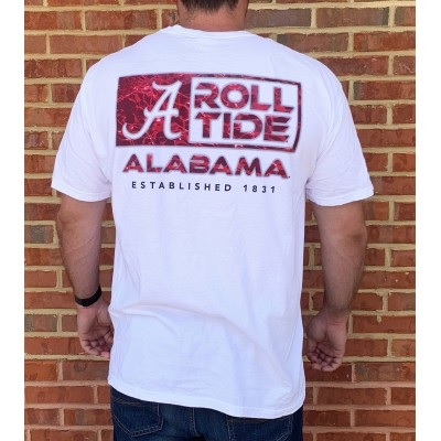 Alabama Crimson Tide T-Shirt - Roll Tide - Pocket - Comfort Colors - White