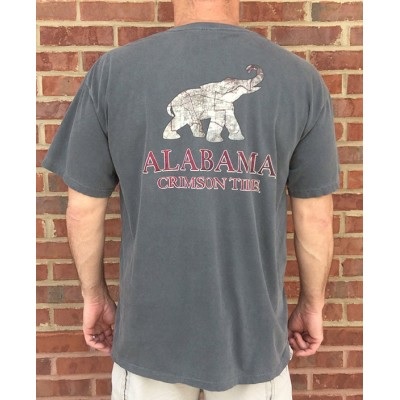 Alabama Crimson Tide T-Shirt - Pocket - Comfort Colors - Grey