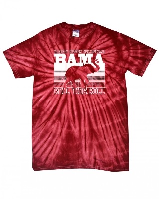 Alabama Crimson Tide T-Shirt - Tide Football Roll Tide Roll - Tie-Dye - Crimson