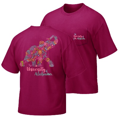 Alabama Crimson Tide T-Shirt - Campus Collection - Ladies - University of Alabama - Pocket - Comfort Colors - Purple