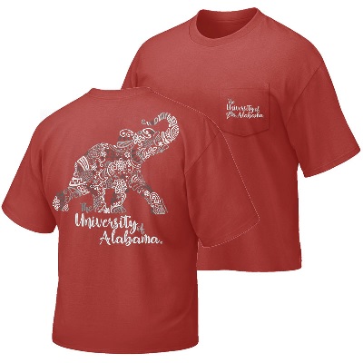 Alabama Crimson Tide T-Shirt - Campus Collection - Ladies - University of Alabama - Pocket - Comfort Colors - Crimson