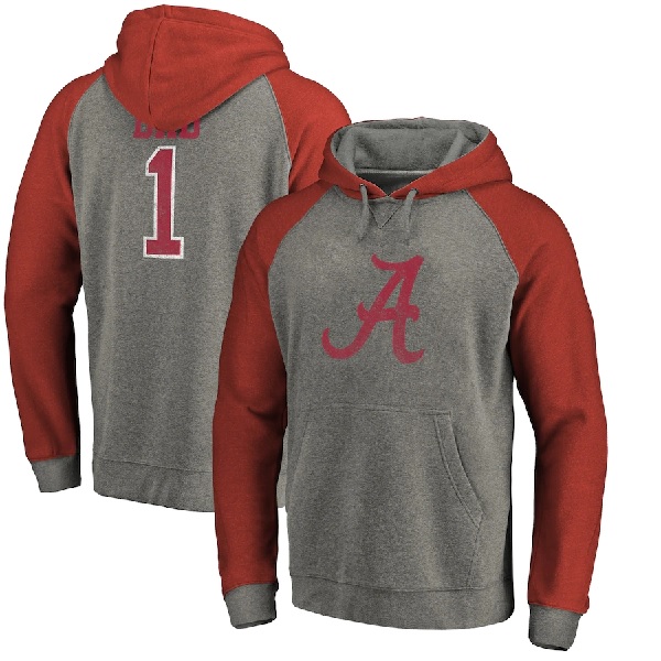 Alabama Crimson Tide Fanatics Branded Greatest Dad Tri-Blend Raglan Pullover Hoodie Gray