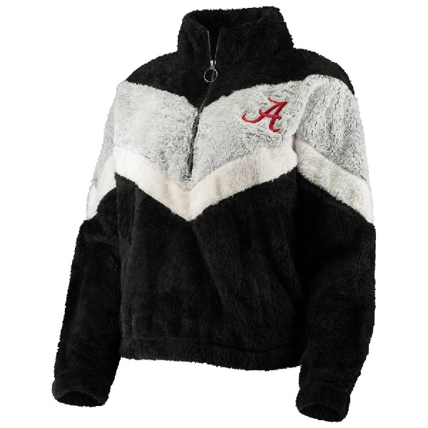 Alabama Crimson Tide Womens Chevron Fuzzy Fleece Half Zip Jacket