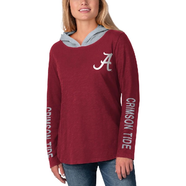 Alabama Crimson Tide G III Sports by Carl Banks Womens Crossbar Slub Pullover Hoodie