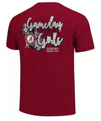 Alabama Crimson Tide T-Shirt - Image One - Ladies - Gameday Is For The Girls - Football - Bows - Crimson