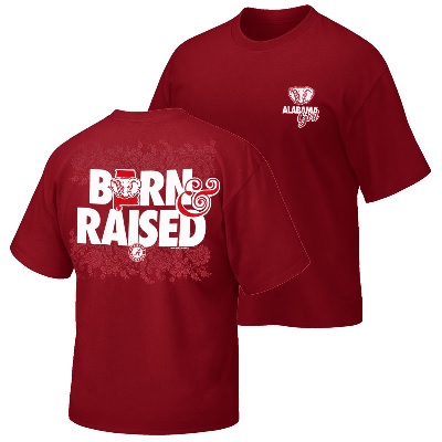 Alabama Crimson Tide T-Shirt - Original Retro Brand - Ladies - Girl Born And Raised - State - Crimson