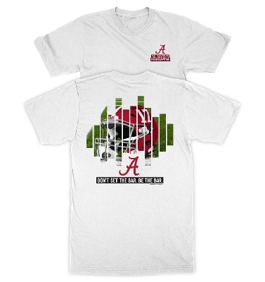 Alabama Crimson Tide T-Shirt - New World Graphics - Don't Set The Bar - Be The Bar - Football - White