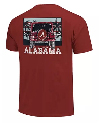 Alabama Crimson Tide T-Shirt - Image One - Jeep - University of Alabama - Comfort Colors - Crimson