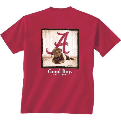 Alabama Crimson Tide T-Shirt - New World Graphics - Dog Good Boy Roll Tide - Crimson