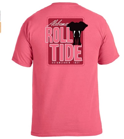 Alabama Crimson Tide T-Shirt - Image One - Ladies - Roll Tide - Comfort Colors - Pink