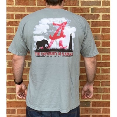 Alabama Crimson Tide T-Shirt - University of Alabama - Pocket - Comfort Colors - Grey