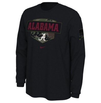 Alabama Crimson Tide T-Shirt - Nike - Memorial Day - Long Sleeve - Black