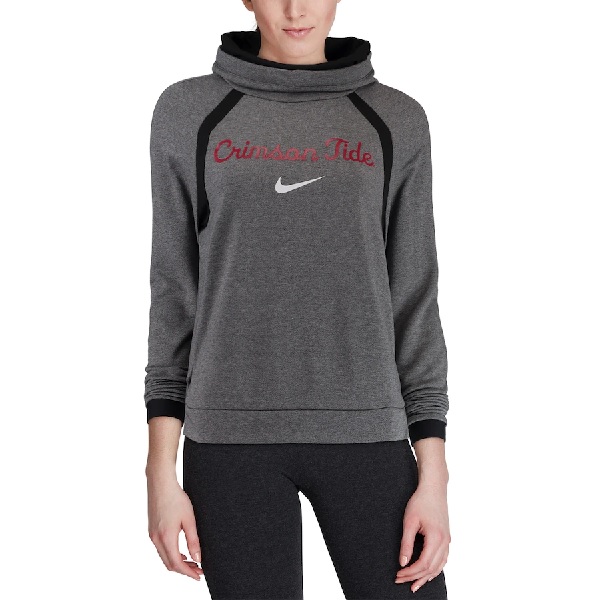 Alabama Crimson Tide Nike Womens Winter Performance Pullover Hoodie Heathered Charcoal