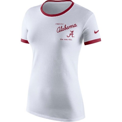 Alabama Crimson Tide T-Shirt - Pressbox - Ladies - Roll Tide Roll - White