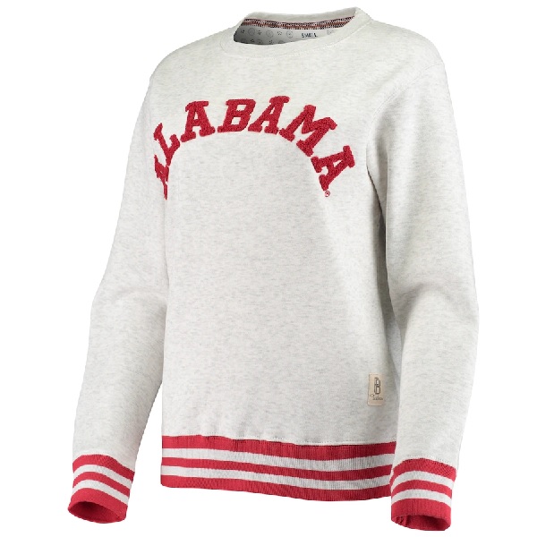 Alabama Crimson Tide Pressbox Womens Santa Clara Pullover Sweatshirt Ash