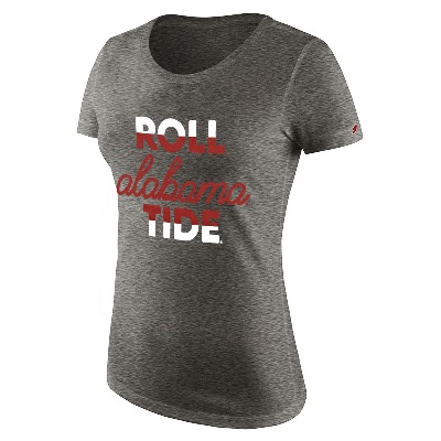 Alabama Crimson Tide T-Shirt - Ladies - Roll Tide - Scoop - Grey