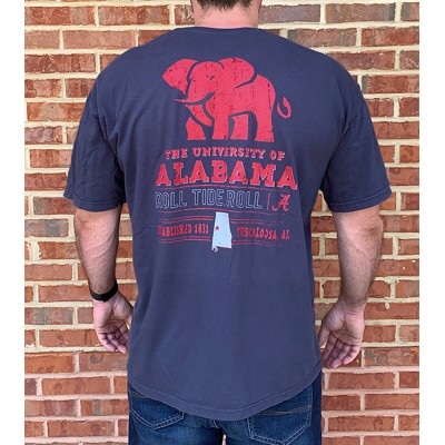 Alabama Crimson Tide T-Shirt - University of Alabama Roll Tide - Pocket - Comfort Colors - Grey