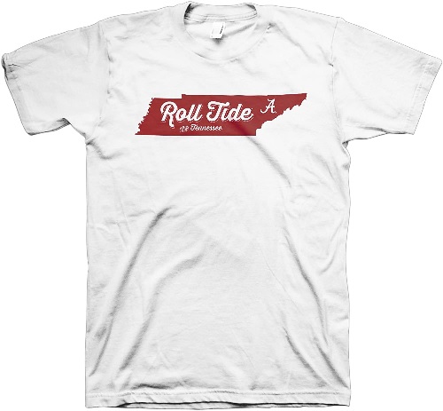 Alabama Crimson Tide Roll Tide From Tennessee White T-Shirt