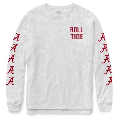 Alabama Crimson Tide T-Shirt - Ladies - Roll Tide - Long Sleeve - White