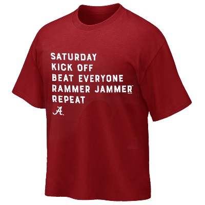Alabama Crimson Tide T-Shirt - Weezabi - Saturday Kick Off Beat Everyone Rammer Jammer Repeat - Football - Crimson