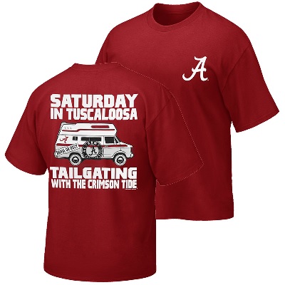 Alabama Crimson Tide T-Shirt - New World Graphics - Saturdays In Tuscaloosa Tailgating With The - Football - Crimson